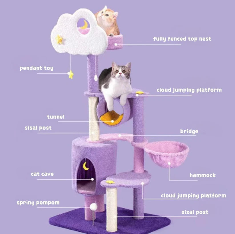Fantasy Series Brilliant Nebula Cat Tree - 1.50M | Shortie Friends