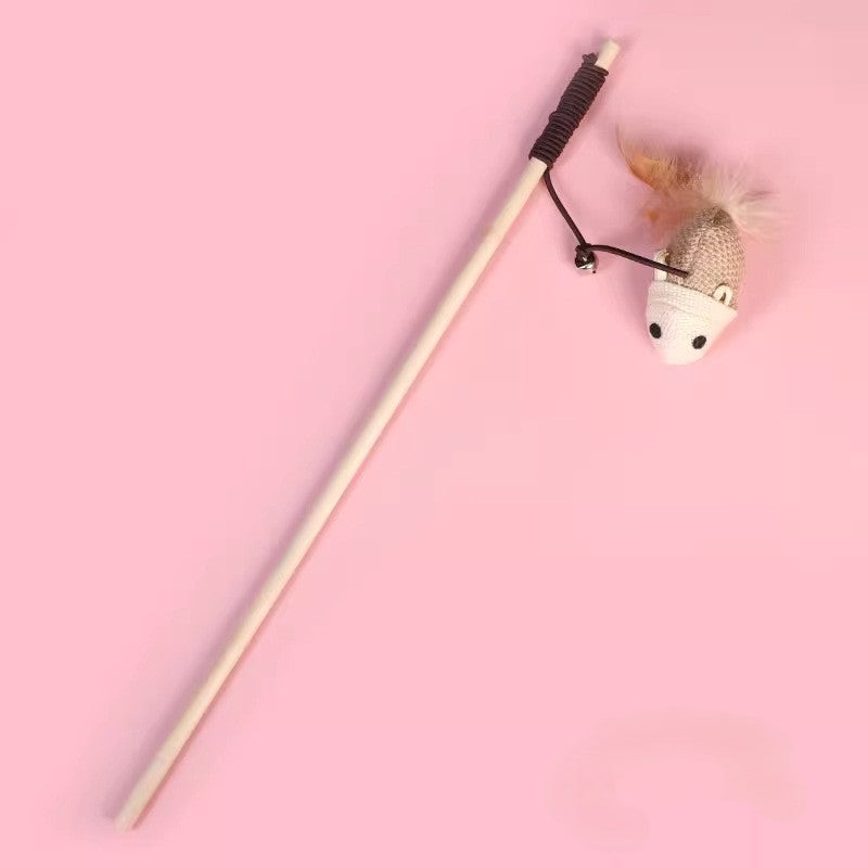 Wooden Stick Cat Teaser Wand | Shortie Friends