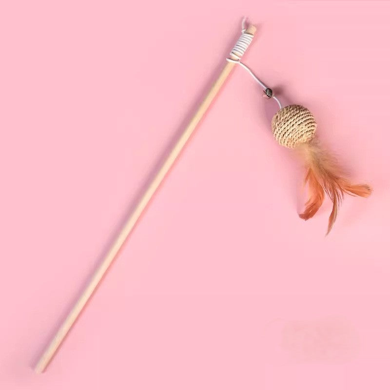 Wooden Stick Cat Teaser Wand | Shortie Friends