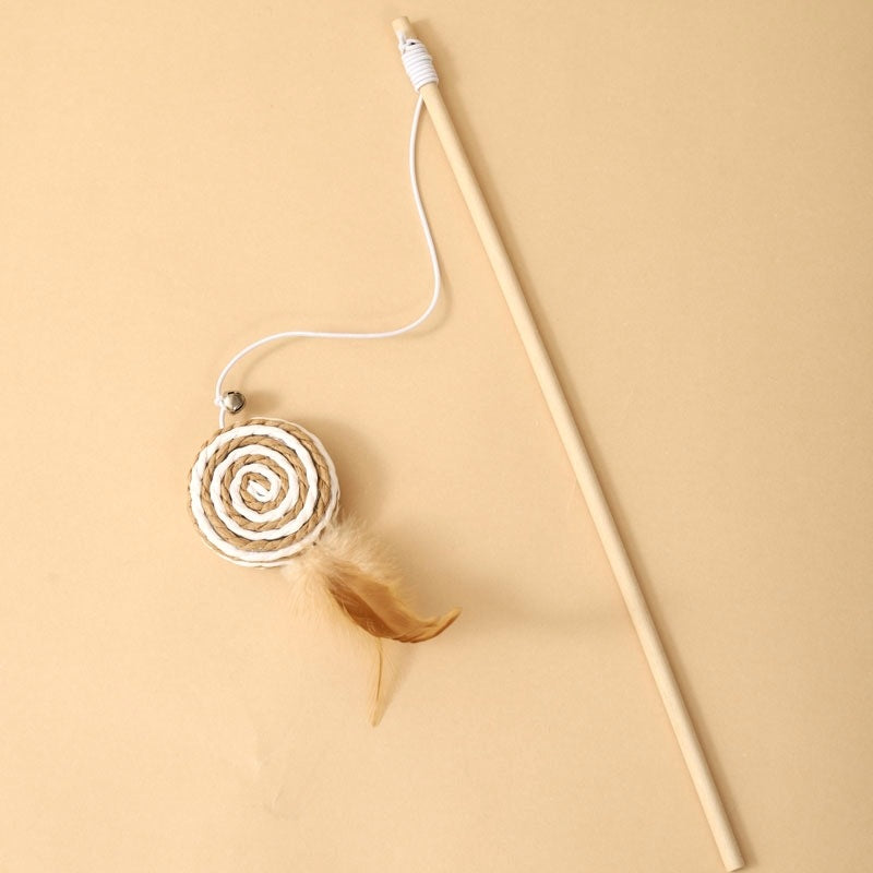 Wooden Stick Cat Teaser Wand | Shortie Friends