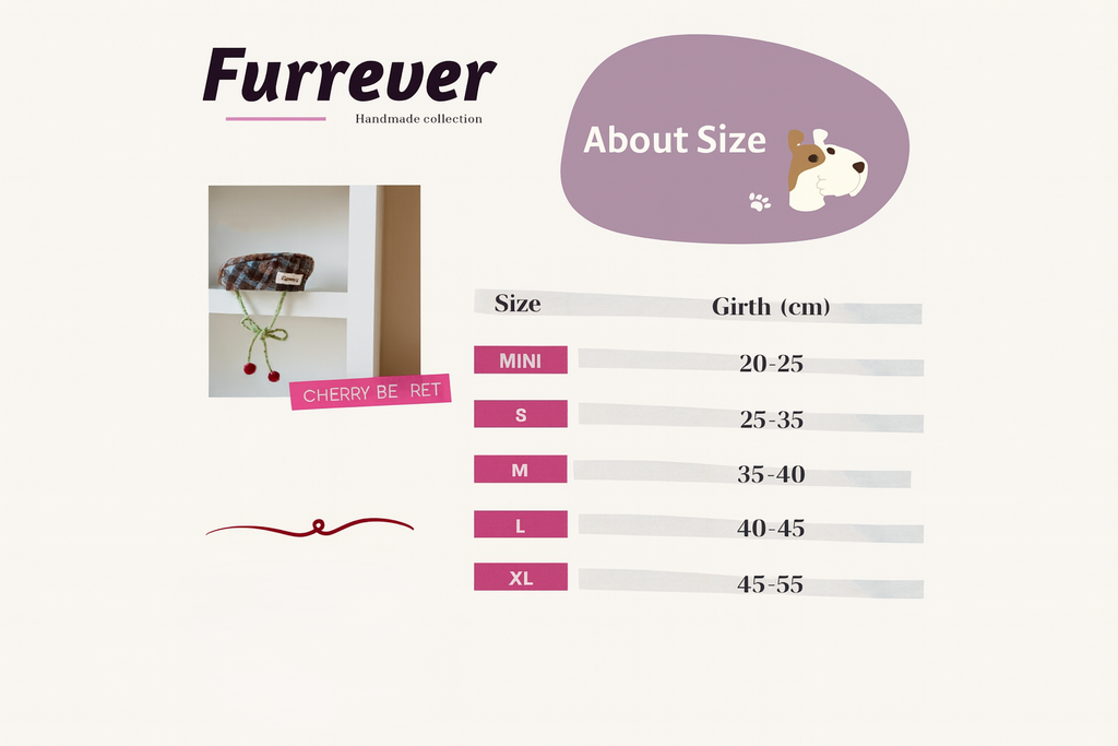 Furrever - Handmade Cherry Beret | Shortie Friends