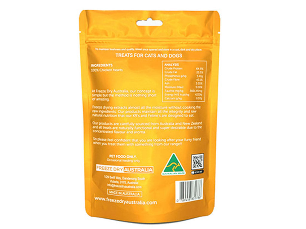 Freeze Dry Australia Freeze Dried Chicken Hearts | Shortie Friends