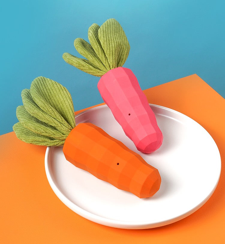 Latex Squeaky Crinkly Carrot Toy | Shortie Frends