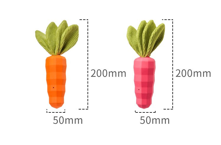 Latex Squeaky Crinkly Carrot Toy | Shortie Frends