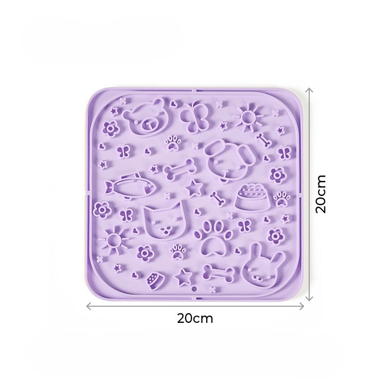 Bowl Mango Silicone Slow Feeder Licking Mat - Square | Shortie Friends
