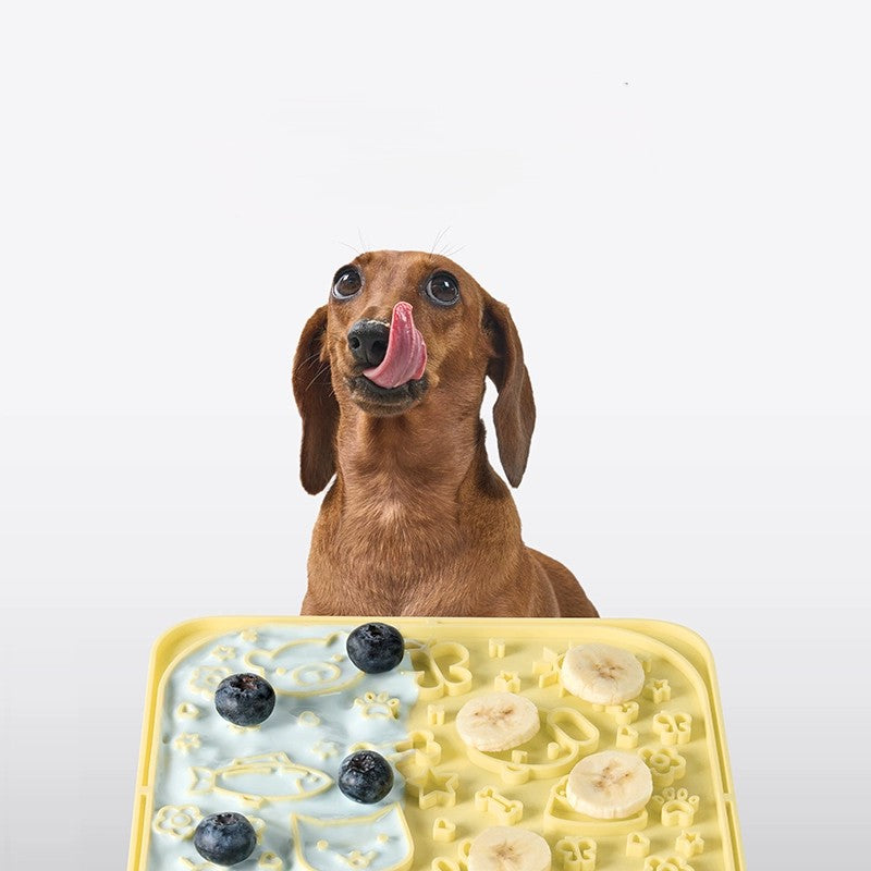 Bowl Mango Silicone Slow Feeder Licking Mat - Square | Shortie Friends