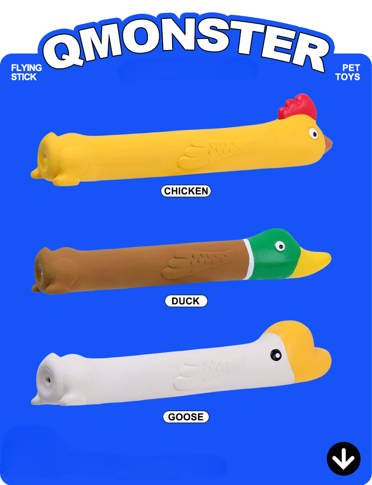 QMonster Flying Poultry Latex Squeaking Toy | Shortie Friends