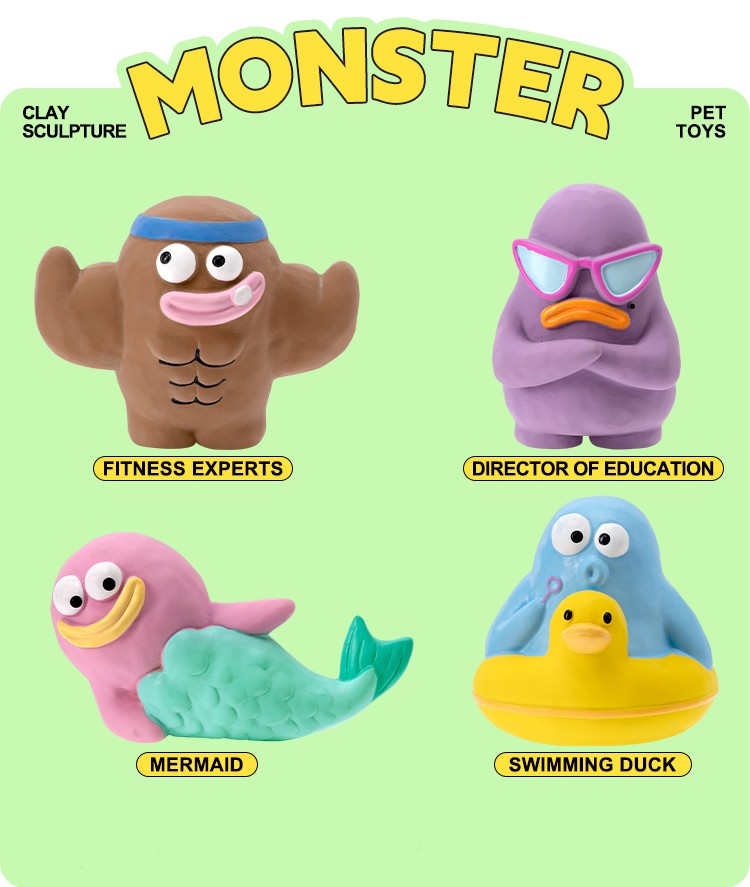 QMonster Latex Squeaky Toy Clay Sculpture | Shortie Friends