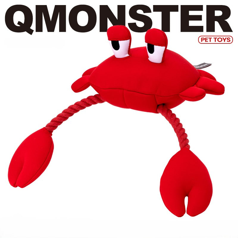 QMonster Red Crab Squeaking Tug Toy | Shortie Friends