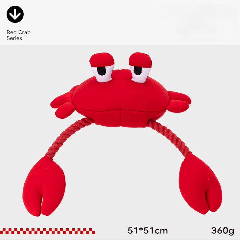 QMonster Red Crab Squeaking Tug Toy | Shortie Friends
