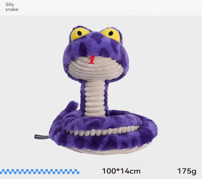 QMonster Silly Snake Super Long Squeaking Toy | Shortie Friends