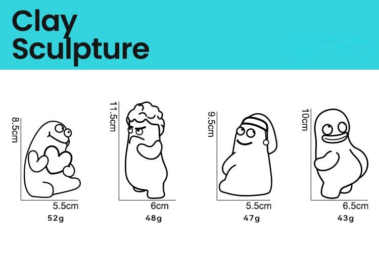 QMonster Latex Squeaky Toy Clay Sculpture | Shortie Friends