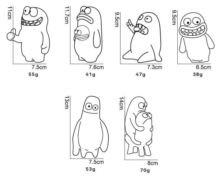 QMonster Latex Squeaky Toy Clay Sculpture | Shortie Friends