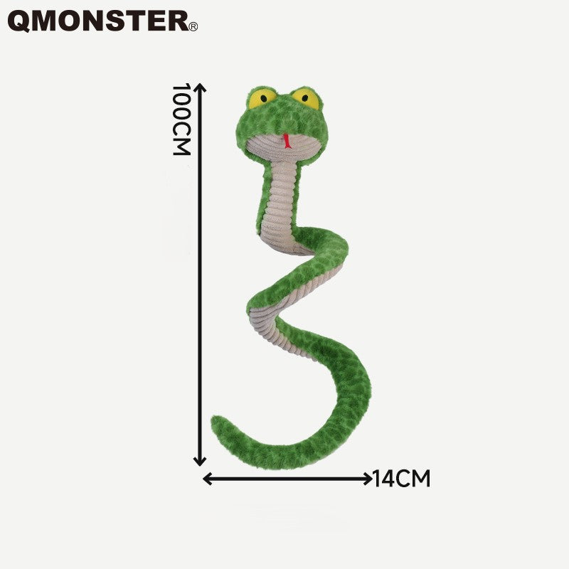 QMonster Silly Snake Super Long Squeaking Toy | Shortie Friends