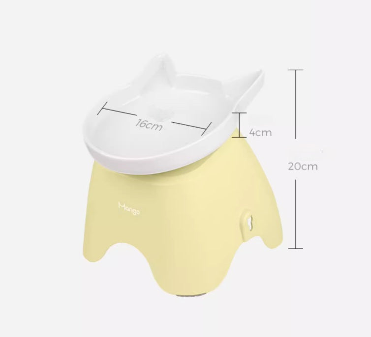 Mango Raised Ceramic Bowl | Neck-Protection Tilted Design - Shortie Friends