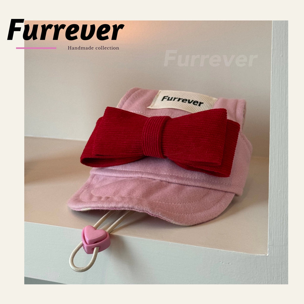 Furrever - Handmade Red Bowtie Cap | Shortie Friends