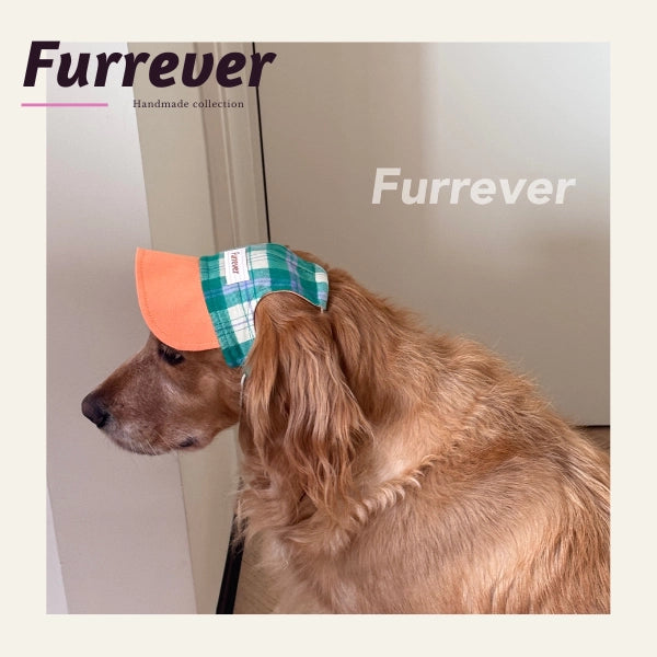 Furrever - Handmade Spring Bloom Plaid Bib and Cap | Shortie Friends