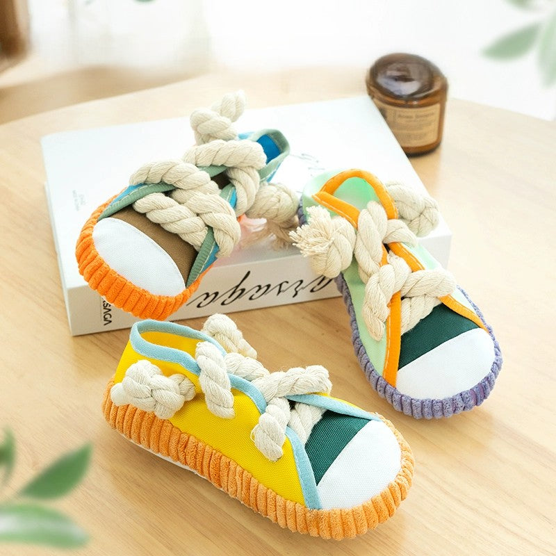 Squeaky Cotton Rope Shoe Toy | Shortie Friends