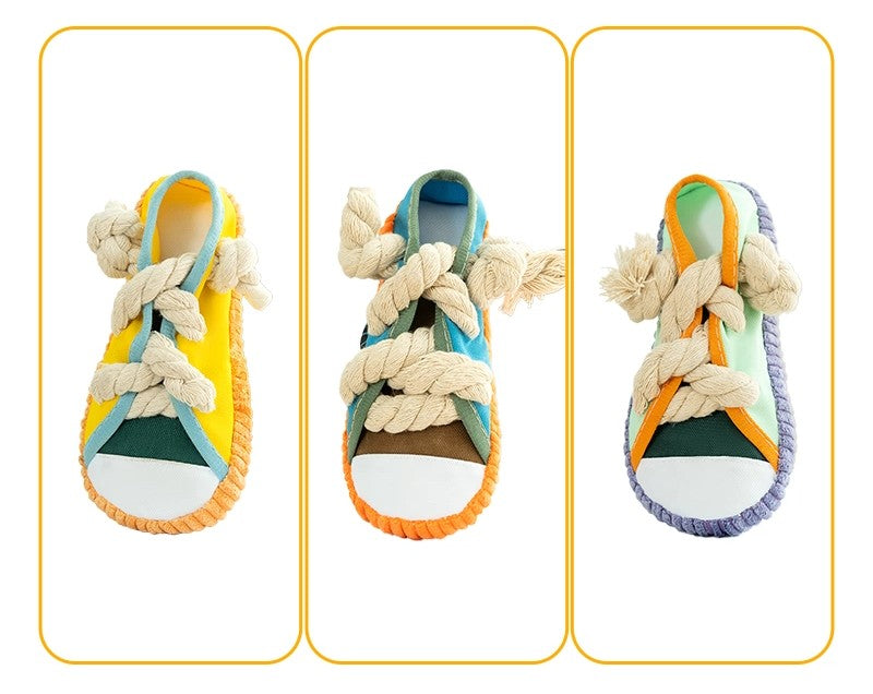 Squeaky Cotton Rope Shoe Toy | Shortie Friends