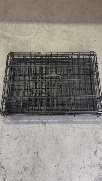 Foldable Metal Wire Pet Crate with Removable Tray | Shortie Friends